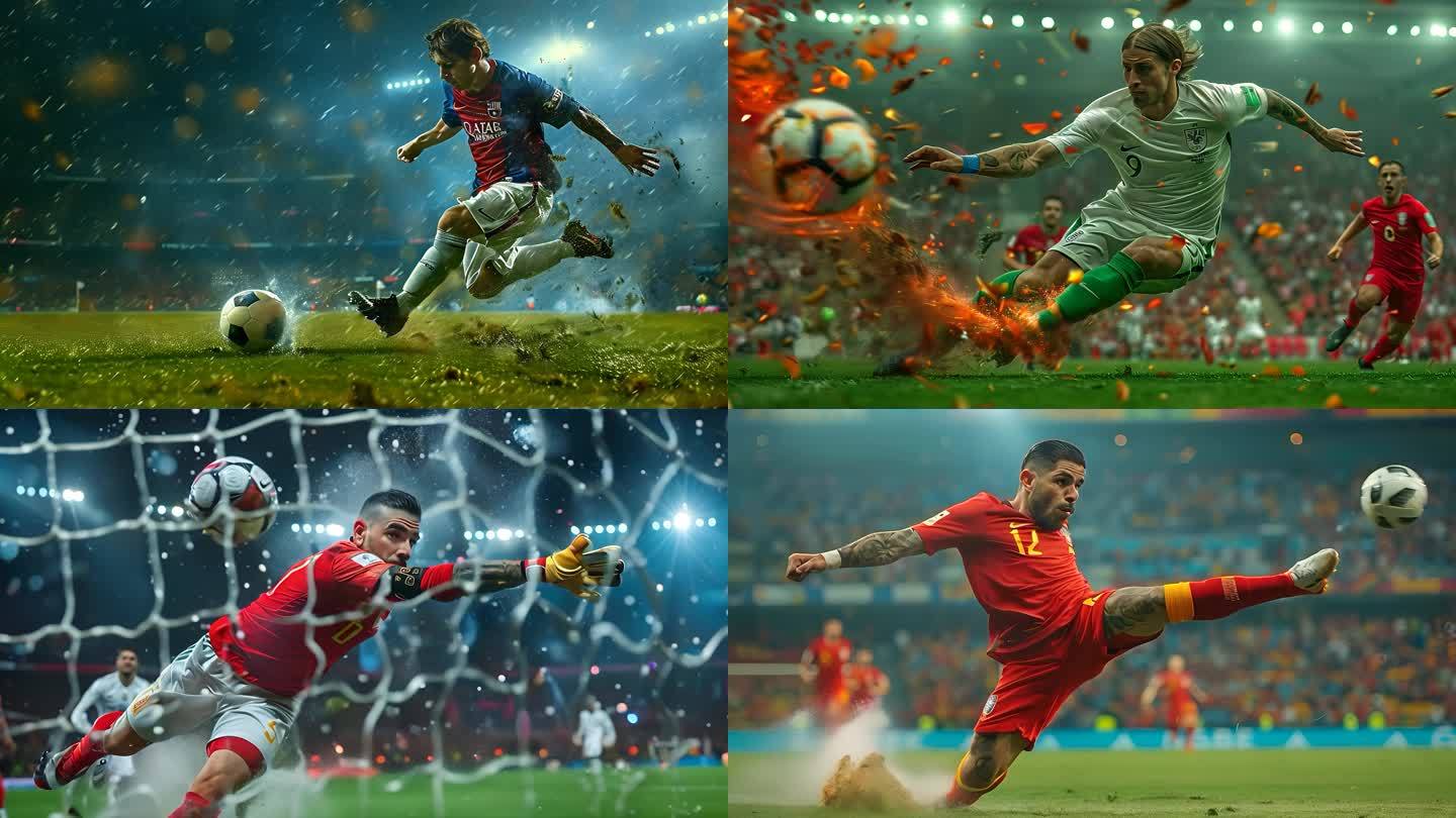 欧洲足球赛场上展现激烈对抗